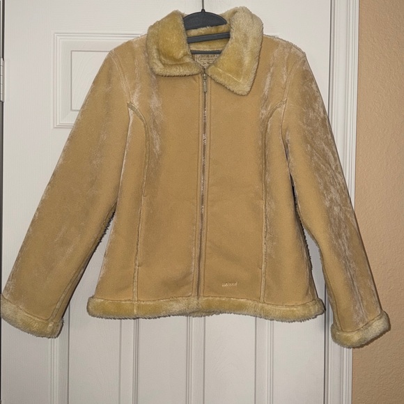 Oxford Blue Faux Shearling Suede Jacket - Picture 1 of 8